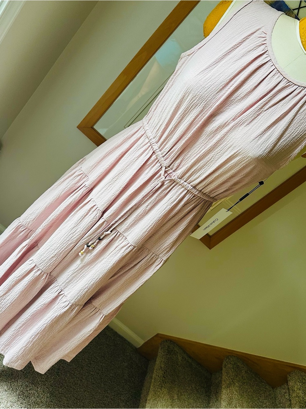 Calvin Klein Tiered Guaze Sleeveless Summer Dress